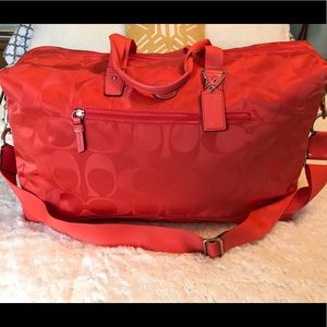 Coach signature nylon weekender duffle